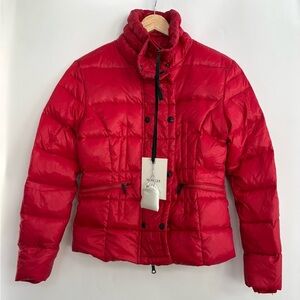 NWT Moncler Red Down Lucie Puffer Jacket